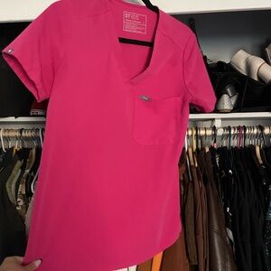 Figs pink scrub pants and top set